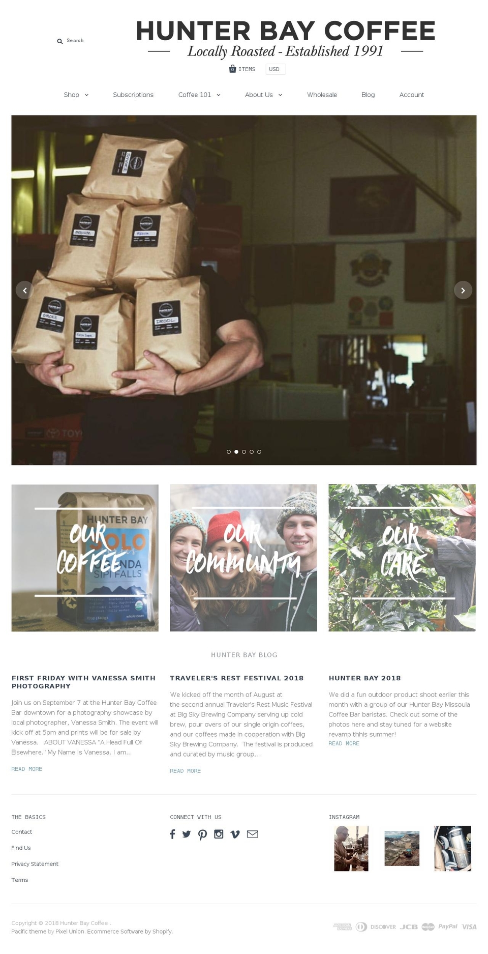 hunter-bay.com — Shopify storefront screenshot