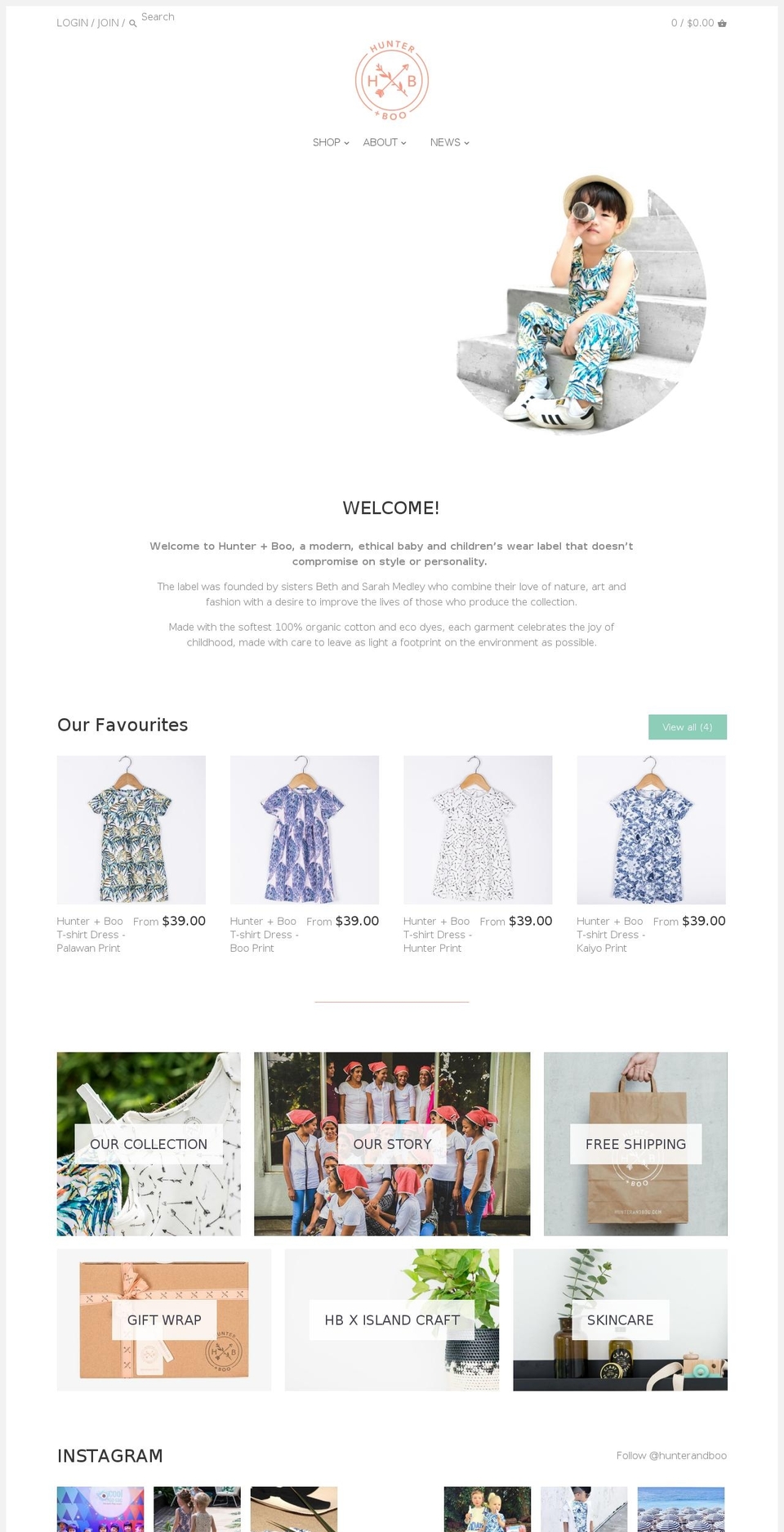 hunter-boo.myshopify.com shopify website screenshot