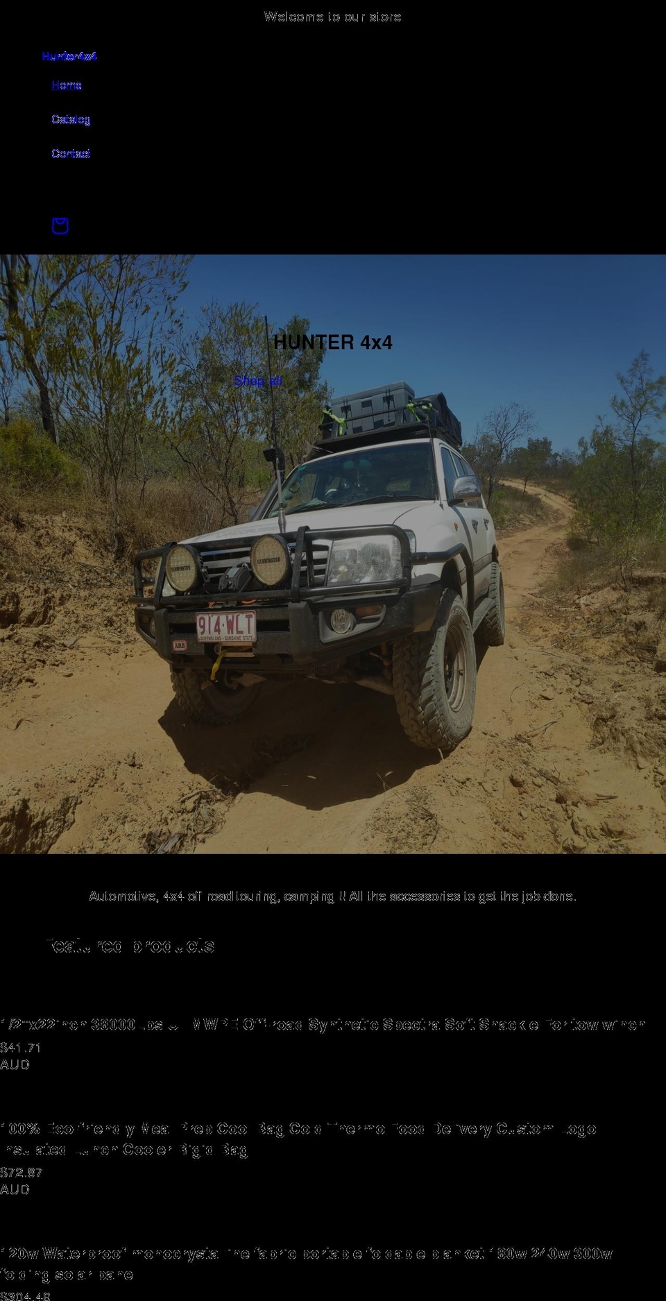 hunter4x4accessories.com shopify website screenshot