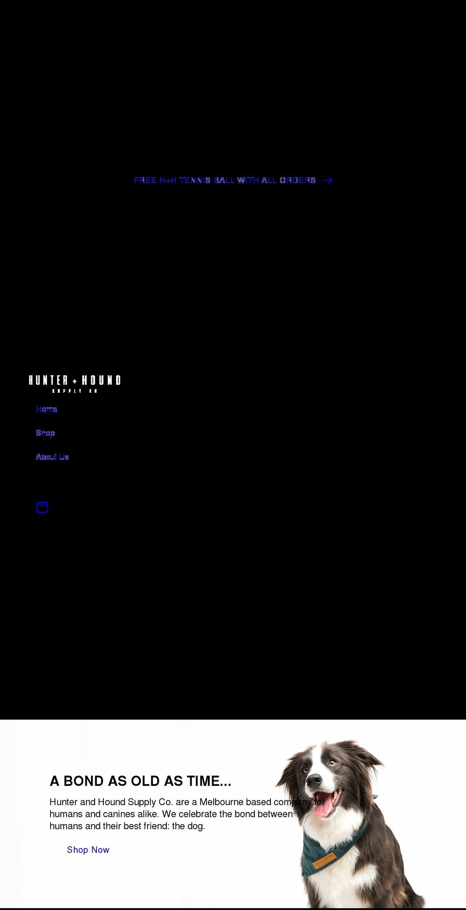 hunterandhound.com.au shopify website screenshot