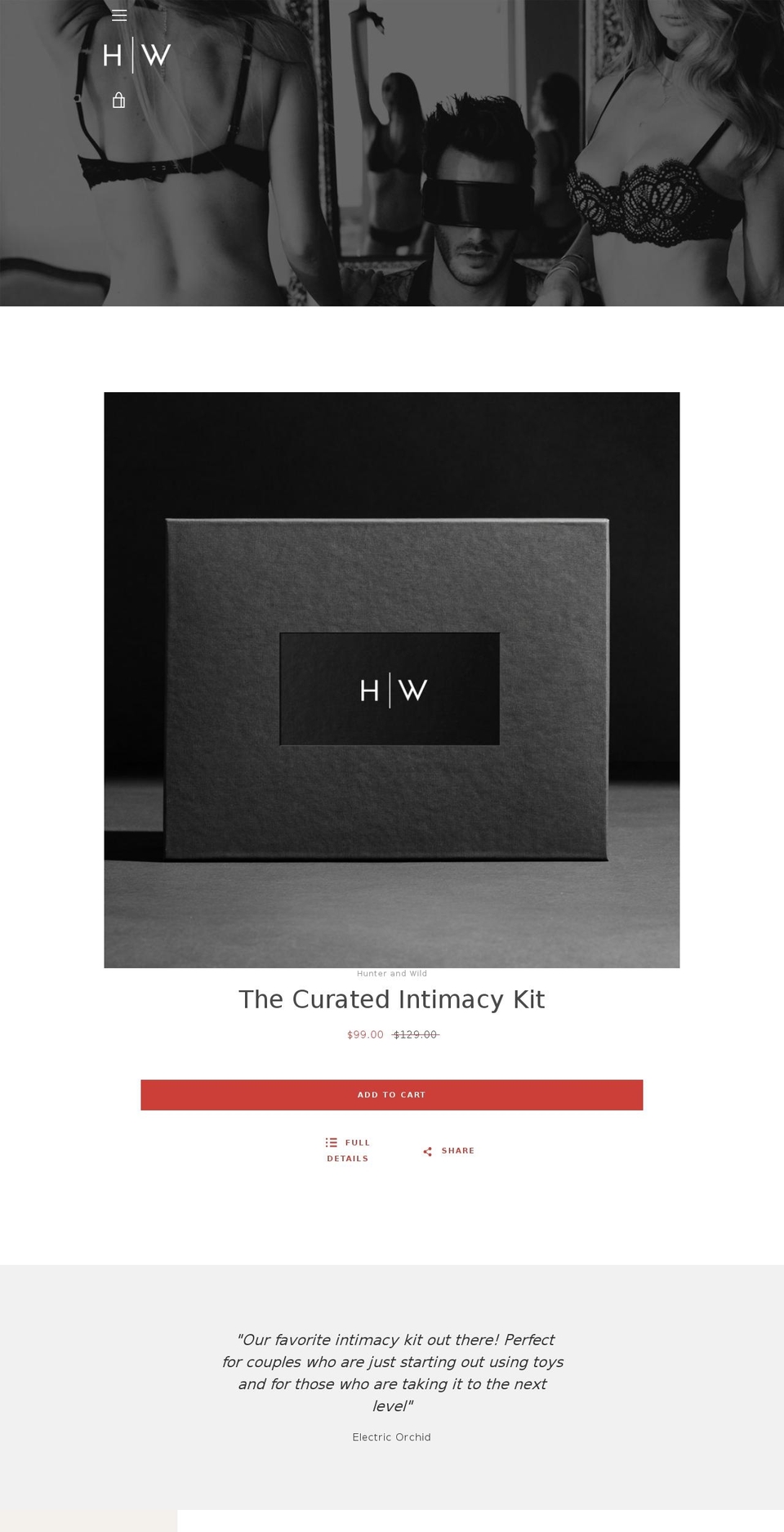 hunterandwild.com shopify website screenshot