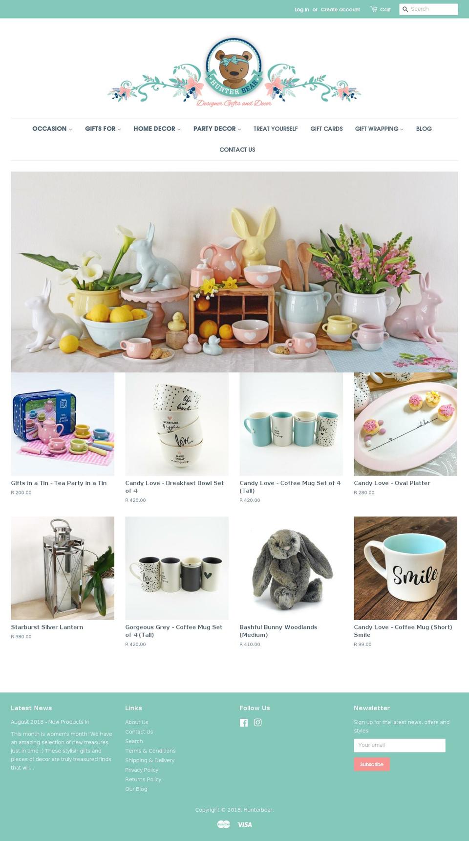 hunterbear.com shopify website screenshot