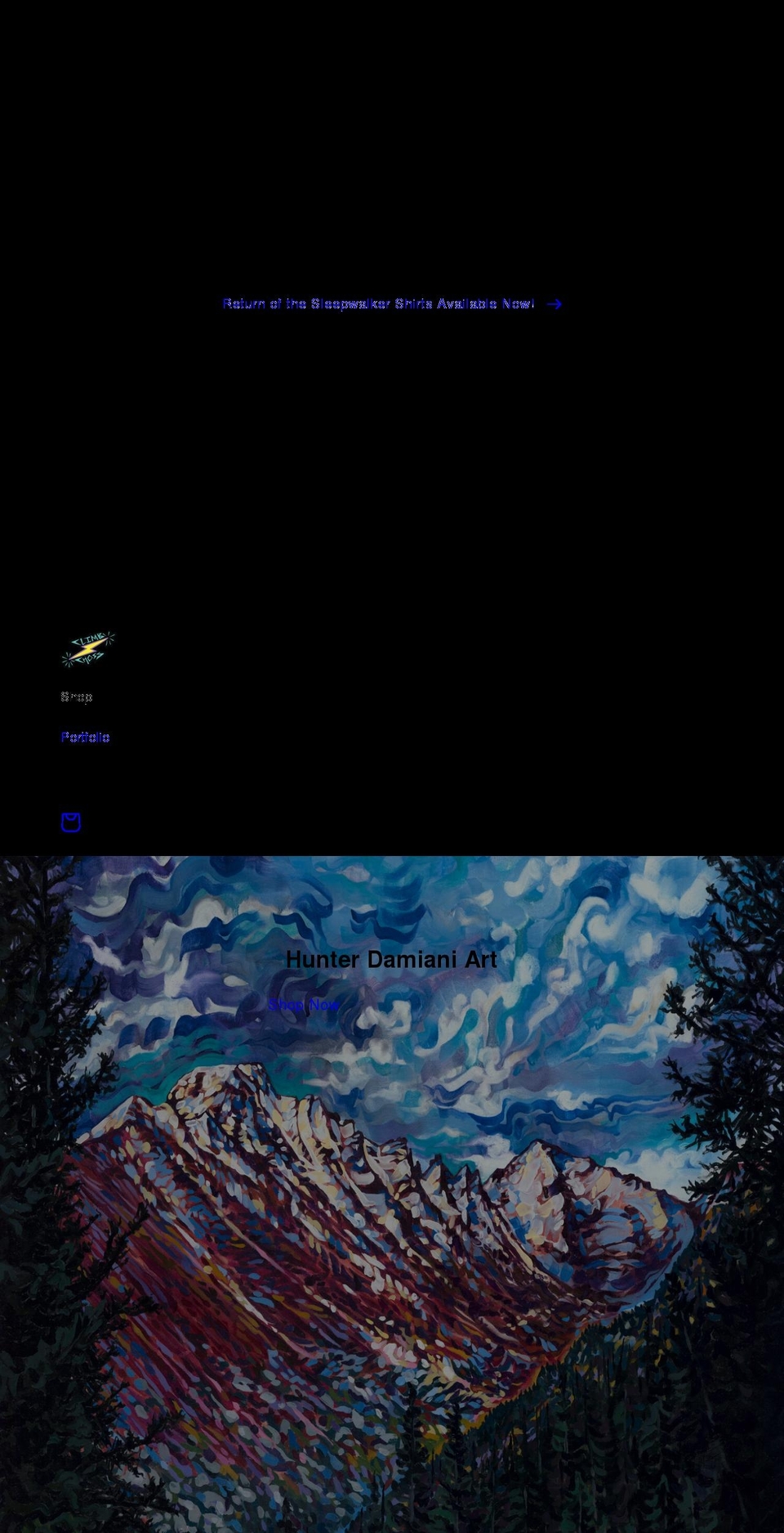 hunterdamianiart.com shopify website screenshot