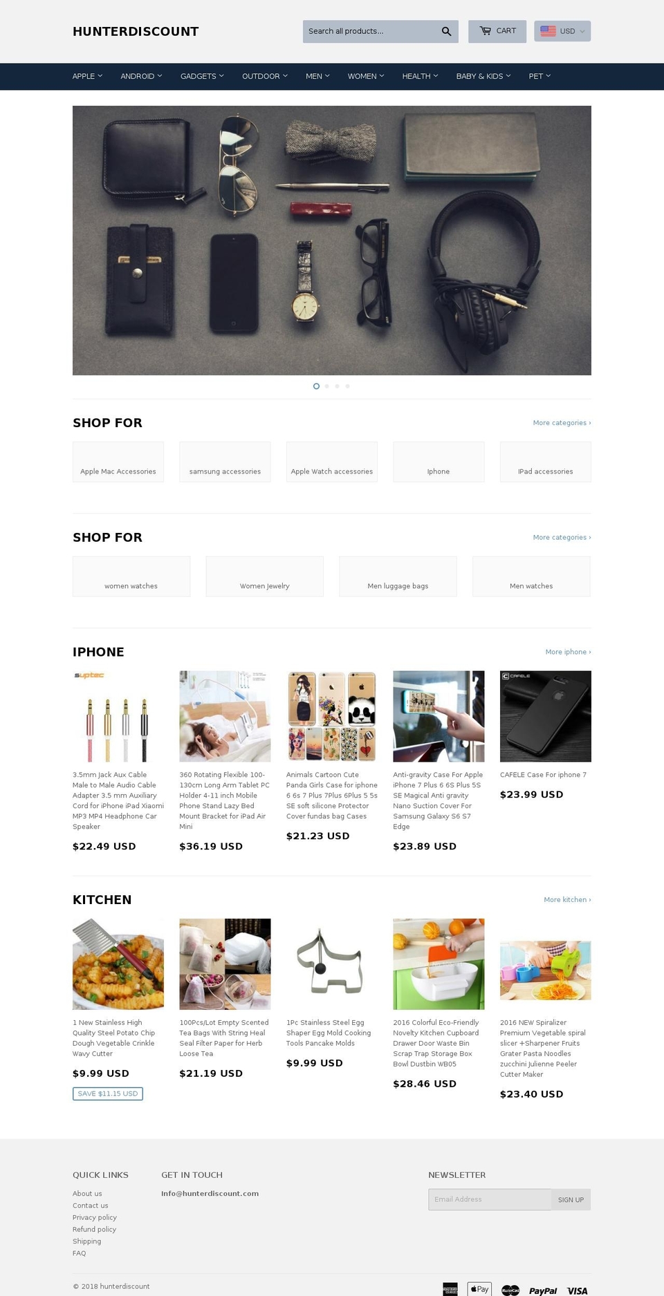 hunterdiscount.com — Shopify storefront screenshot