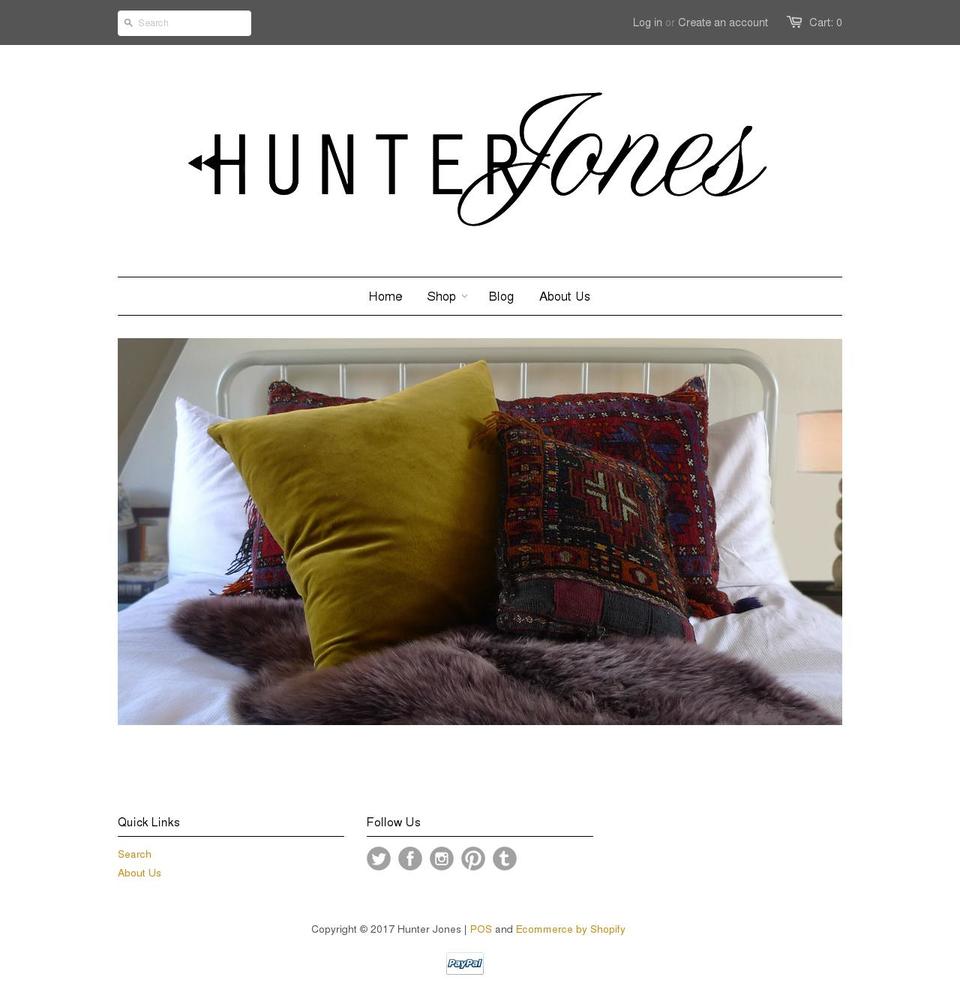 hunterjonesvintage.com shopify website screenshot