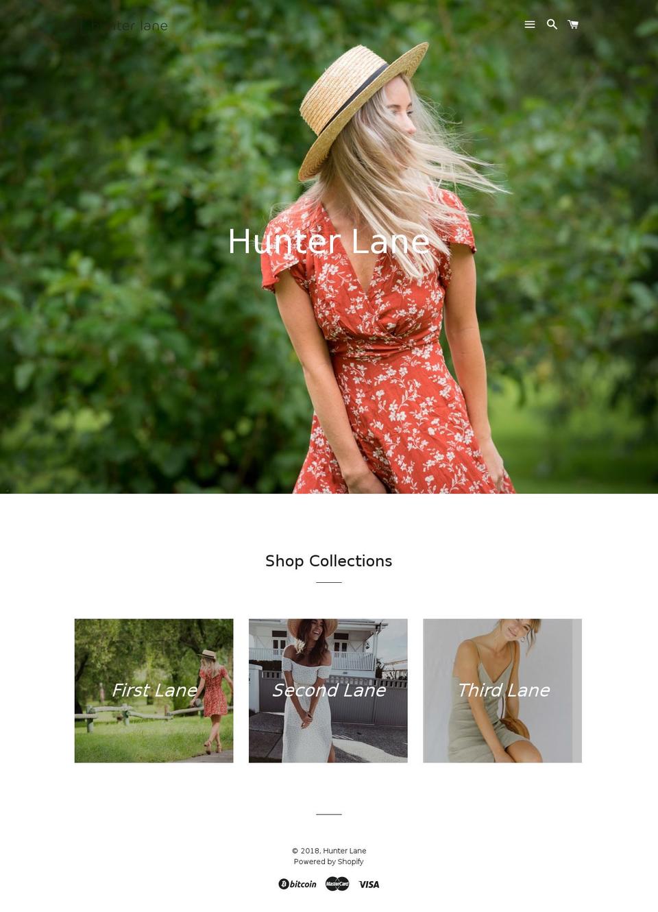 hunterlaneclothing.com shopify website screenshot