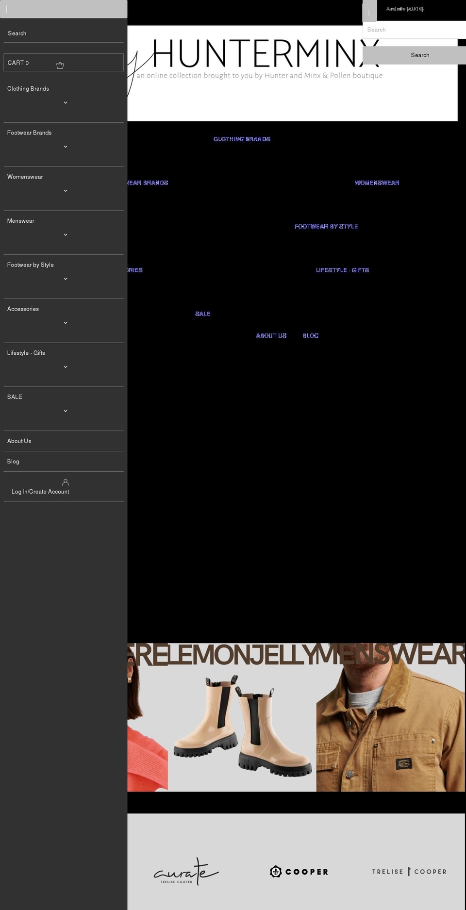 hunterminx.com.au shopify website screenshot