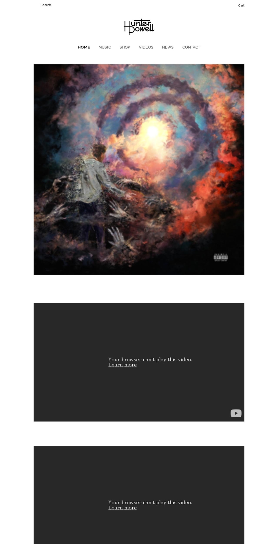 hunterpowellmusic.com shopify website screenshot