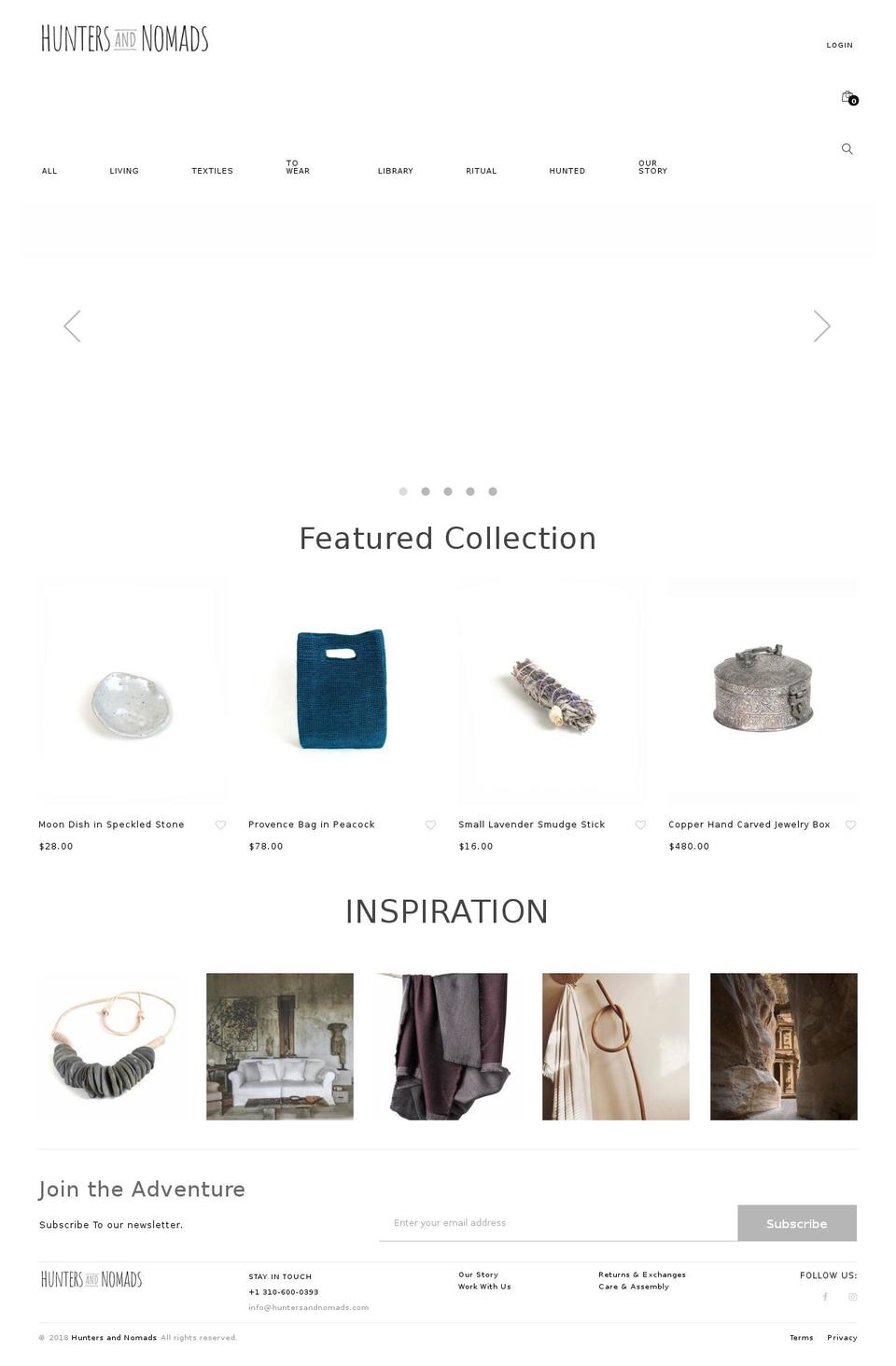 huntersandnomads.com — Shopify storefront screenshot