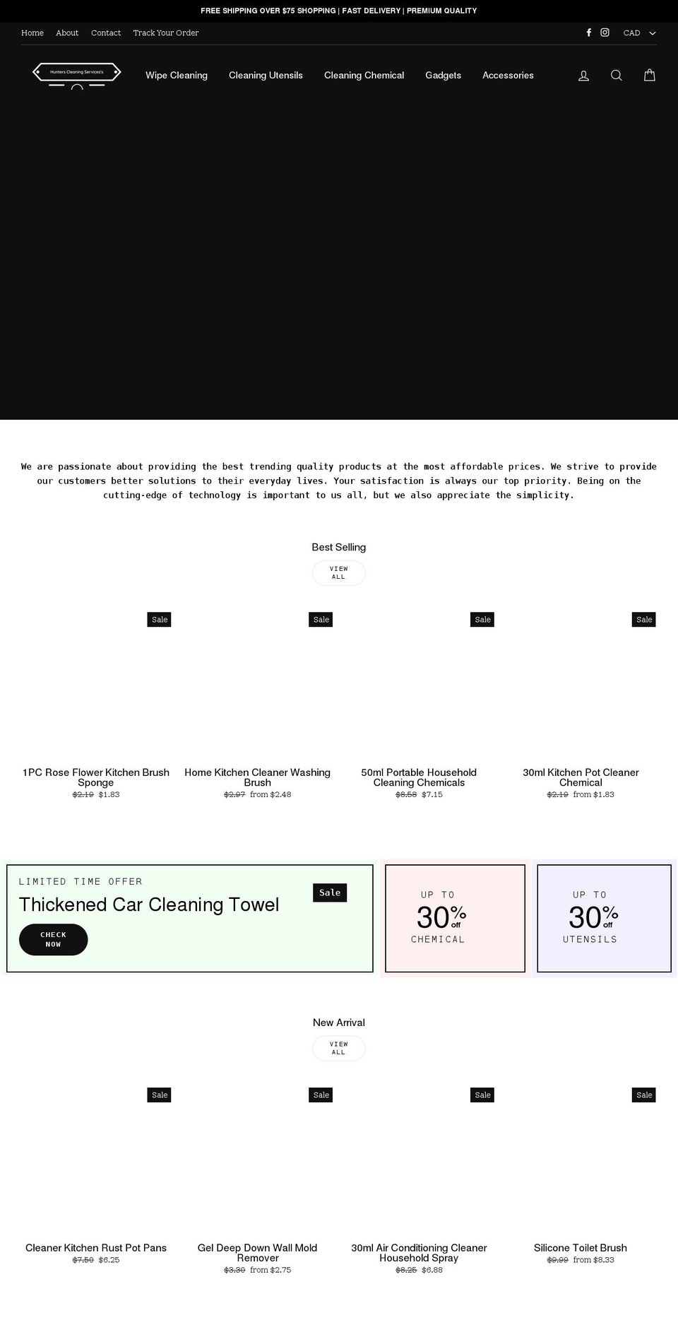 Khawaja imp version Shopify theme site example hunterscleaningservices.com