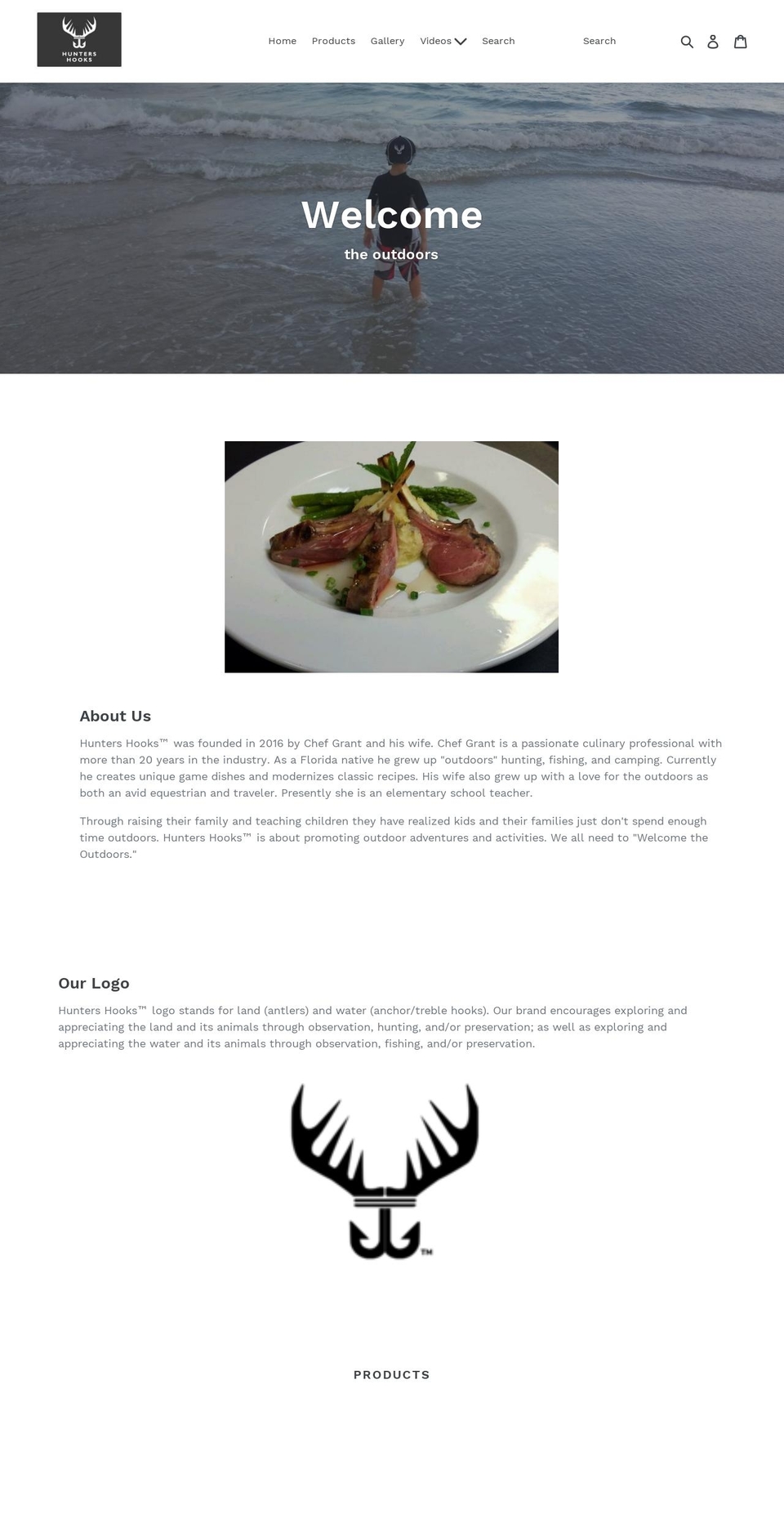 huntershooks.com shopify website screenshot