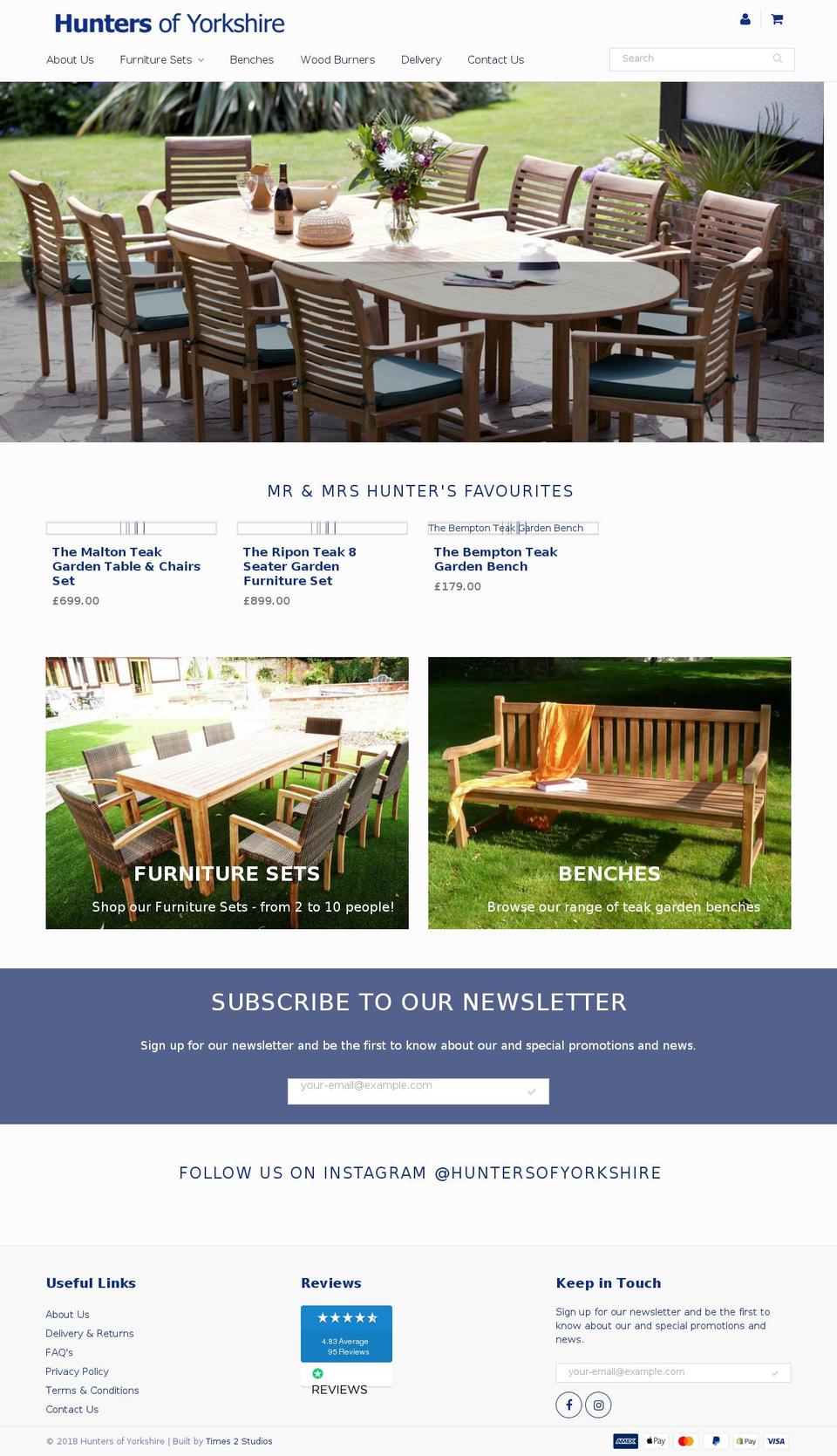 huntersofyorkshire.com — Shopify storefront screenshot