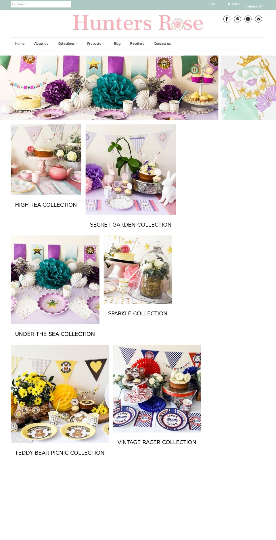 huntersrose.com shopify website screenshot