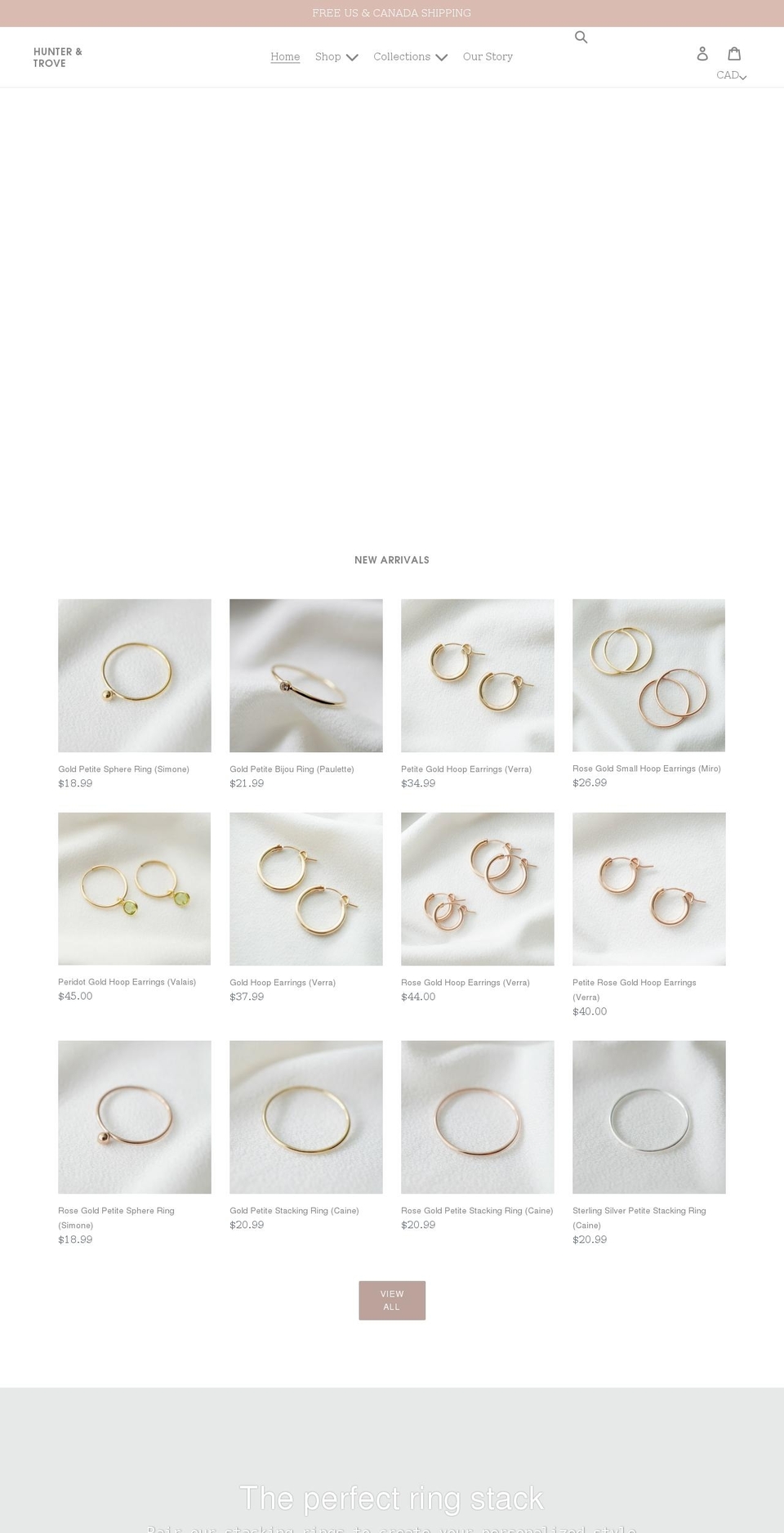 huntertrove.com shopify website screenshot