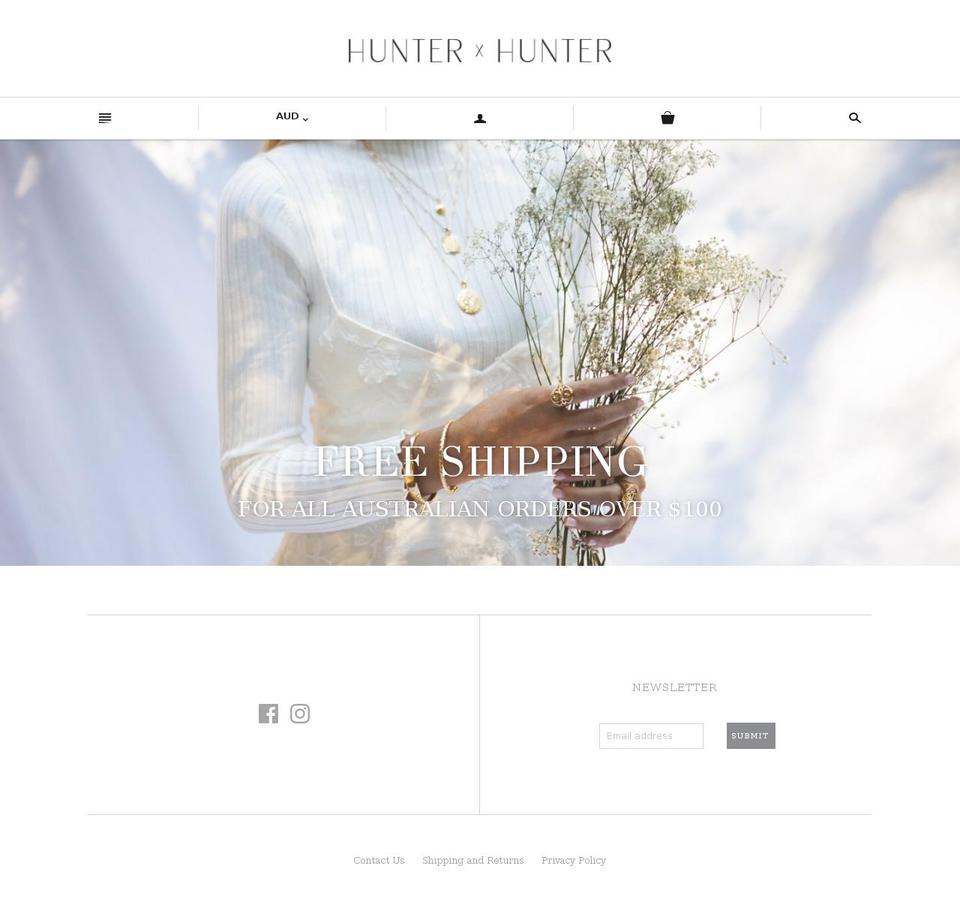 hunterxhunterthelabel.com shopify website screenshot