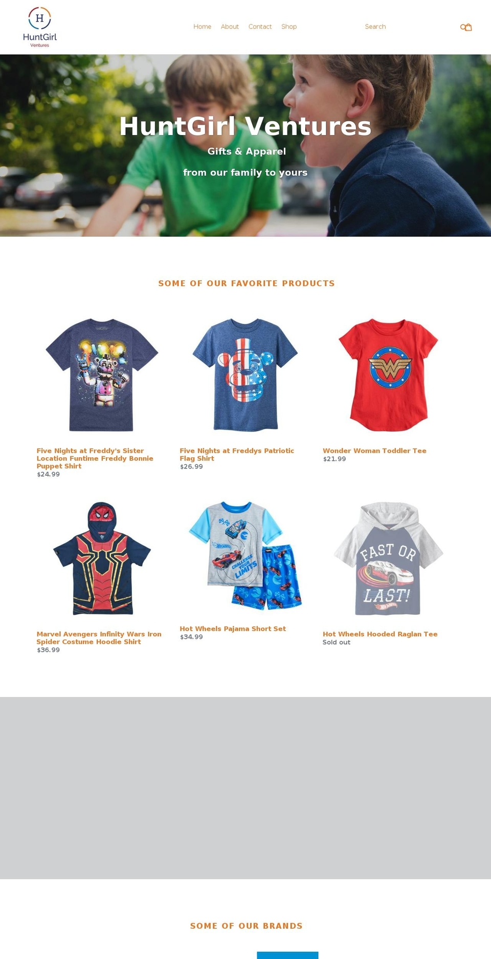 huntgirlventures.com shopify website screenshot