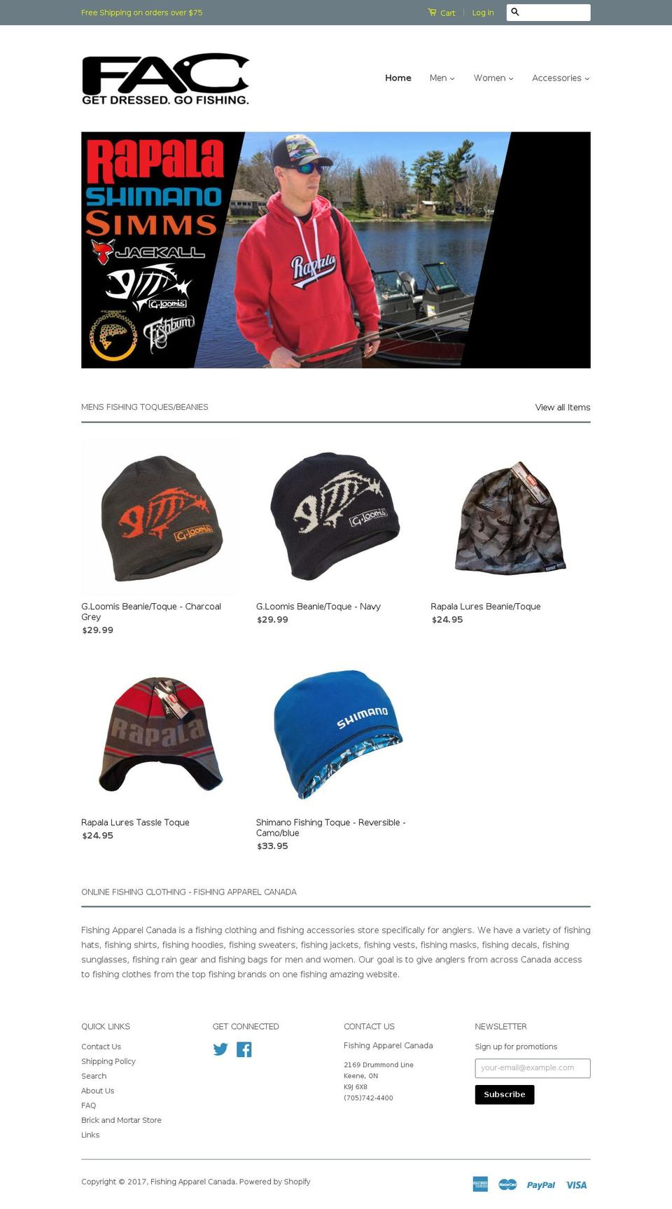 huntingapparelcanada.com shopify website screenshot