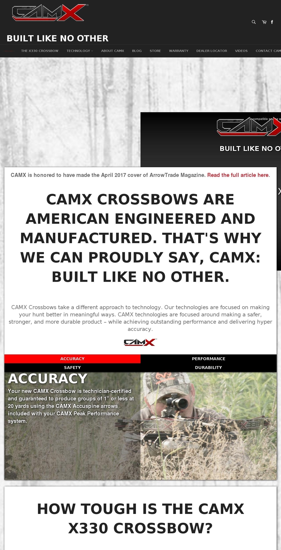 huntingcrossbow.com shopify website screenshot