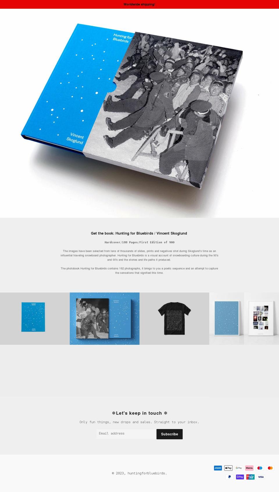 huntingforbluebirds.com shopify website screenshot