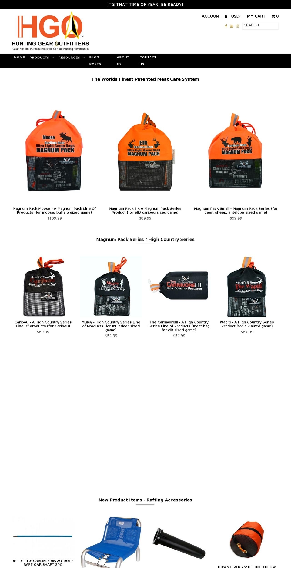 huntinggearoutfitters.com — Shopify storefront screenshot