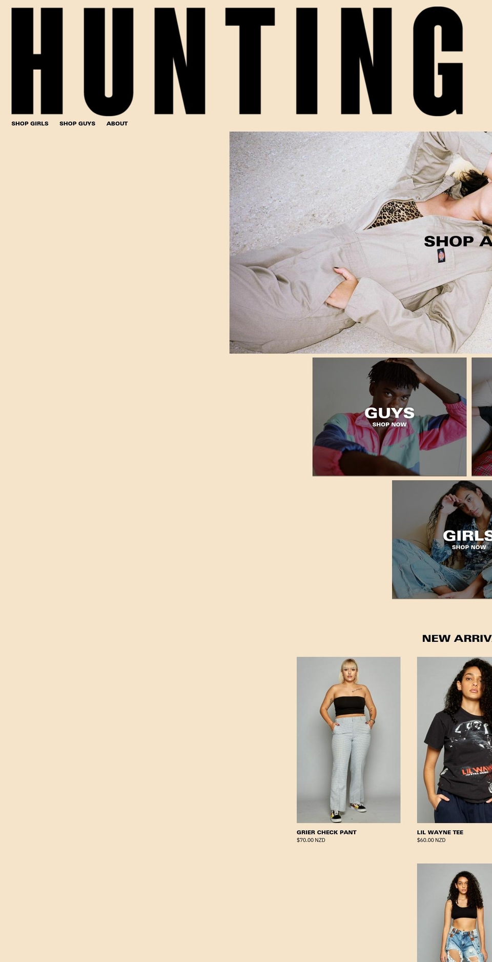 huntinggroundstore.com — Shopify storefront screenshot