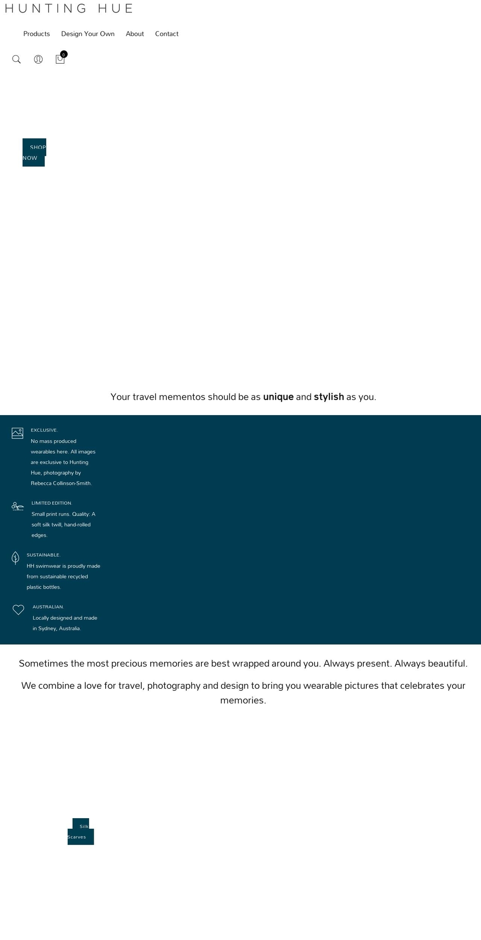 huntinghue.com shopify website screenshot