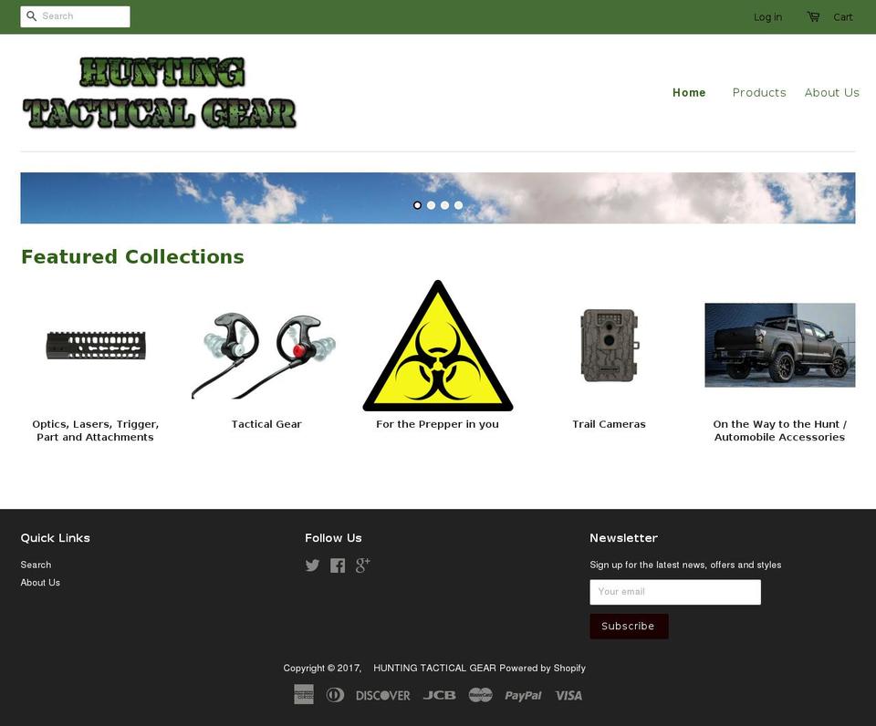 huntingtacticalgear.us shopify website screenshot