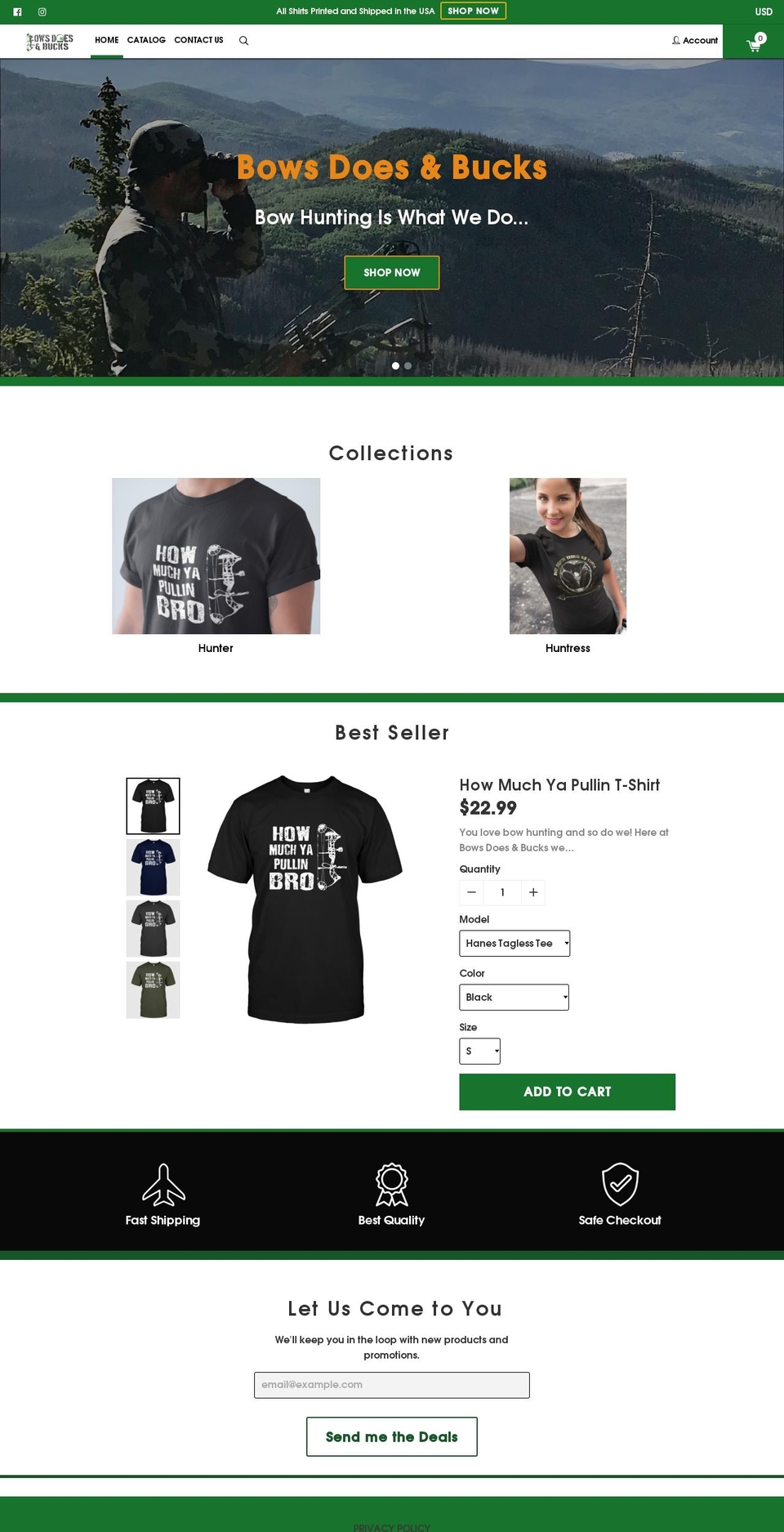 konversion-theme Shopify theme site example huntingteeshirt.com