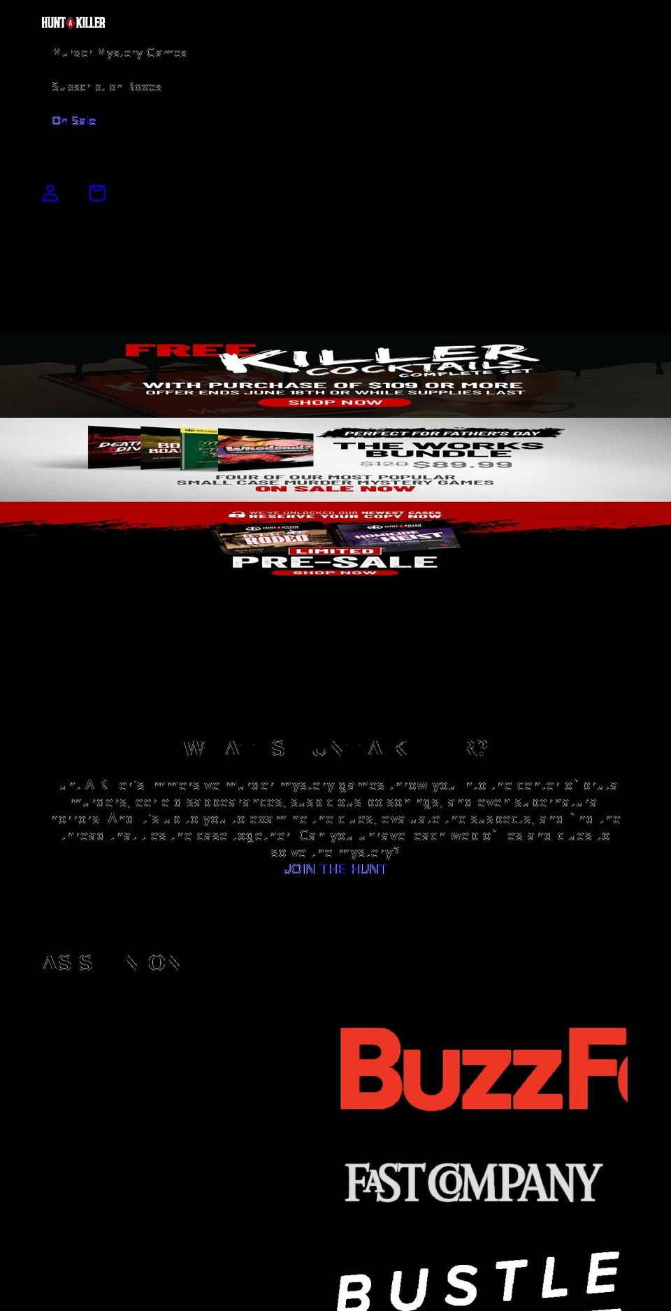 huntkiller.com — Shopify storefront screenshot