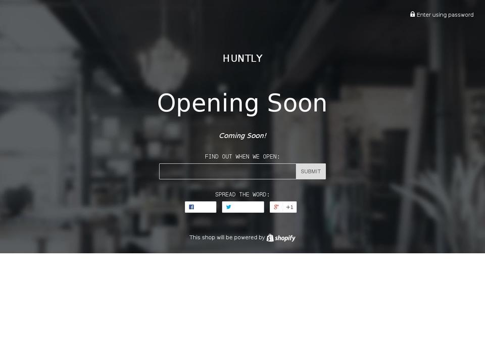 huntly.com shopify website screenshot