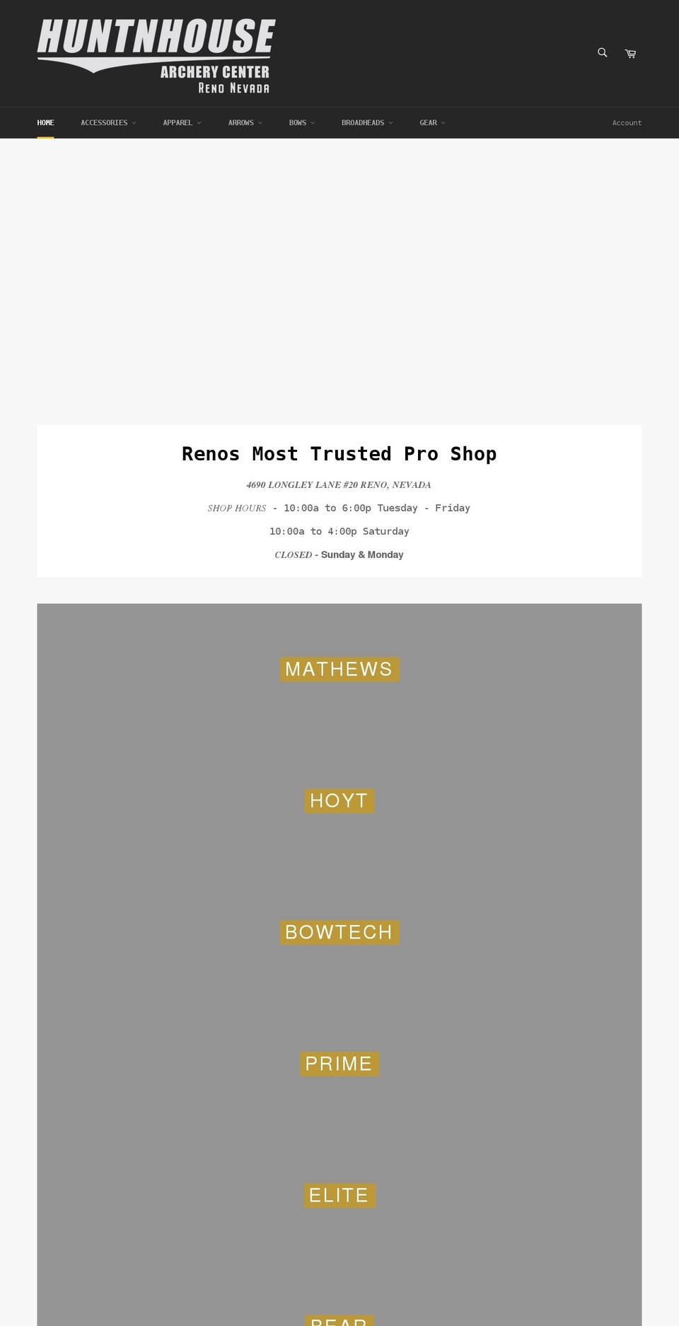 huntnhouse.com shopify website screenshot