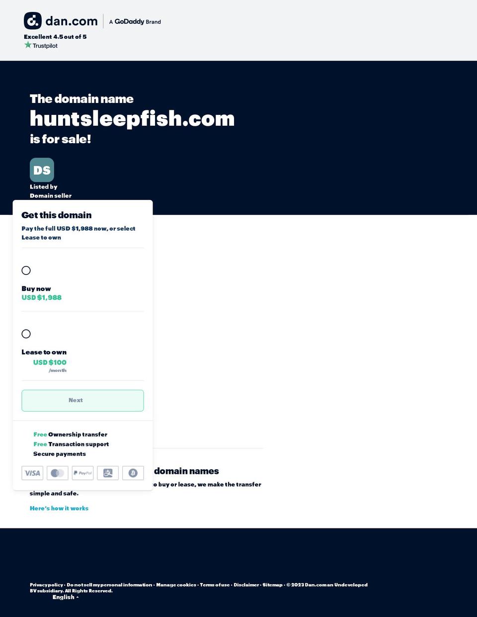 huntsleepfish.com shopify website screenshot