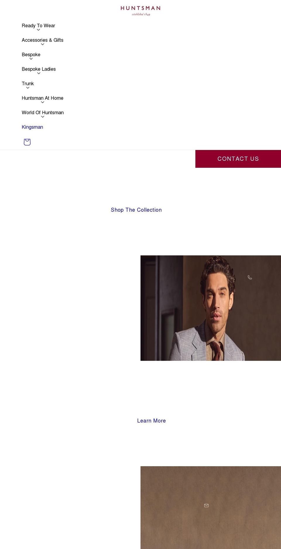 huntsmansavilerow.com shopify website screenshot