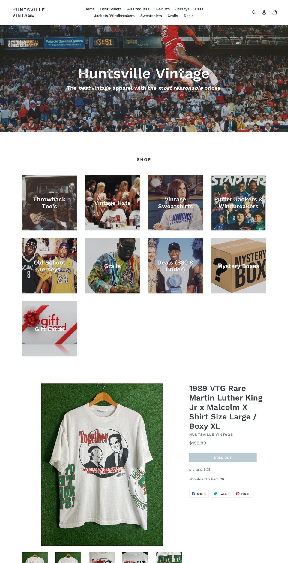 huntsvillevintage.com shopify website screenshot