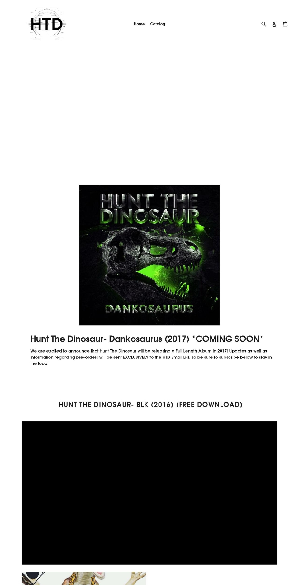 huntthedinosaur.com — Shopify storefront screenshot
