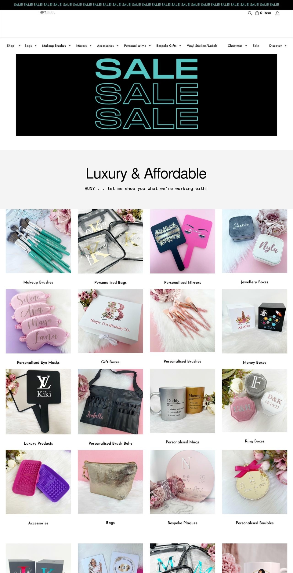 hunylondon.com shopify website screenshot