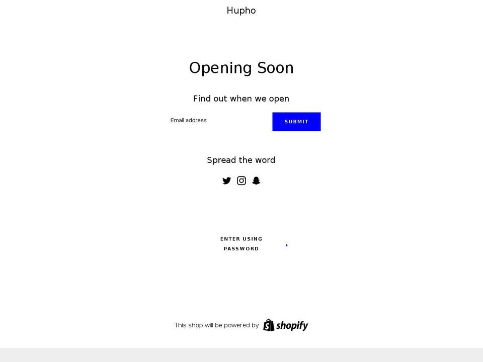 hupho-com.myshopify.com shopify website screenshot