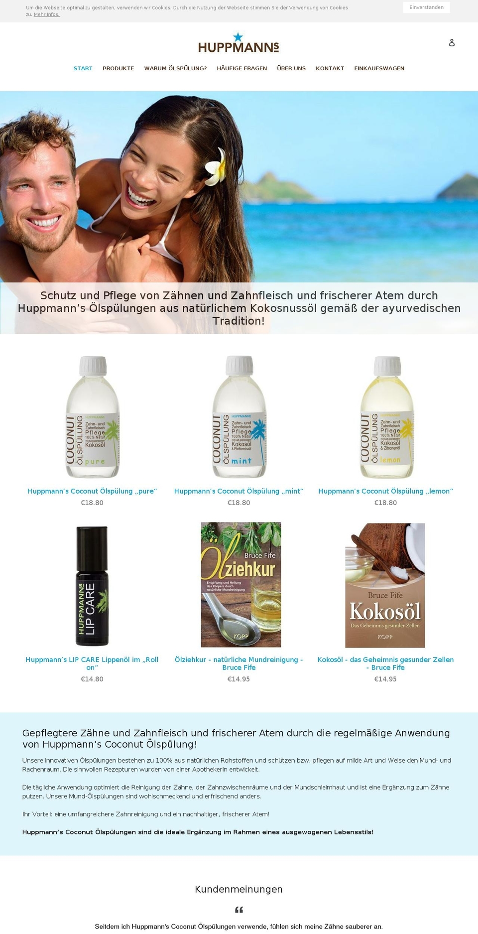 huppmanns.com — Shopify storefront screenshot