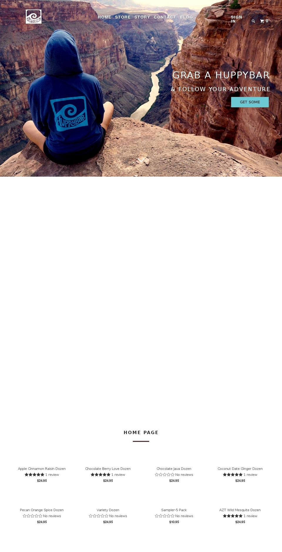 huppybar.com shopify website screenshot