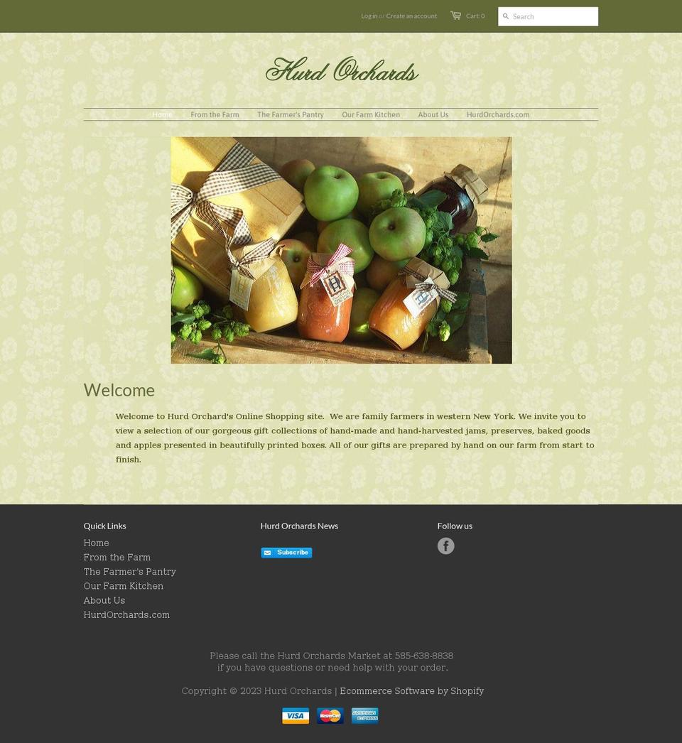 hurd-orchards-online-shopping.myshopify.com shopify website screenshot