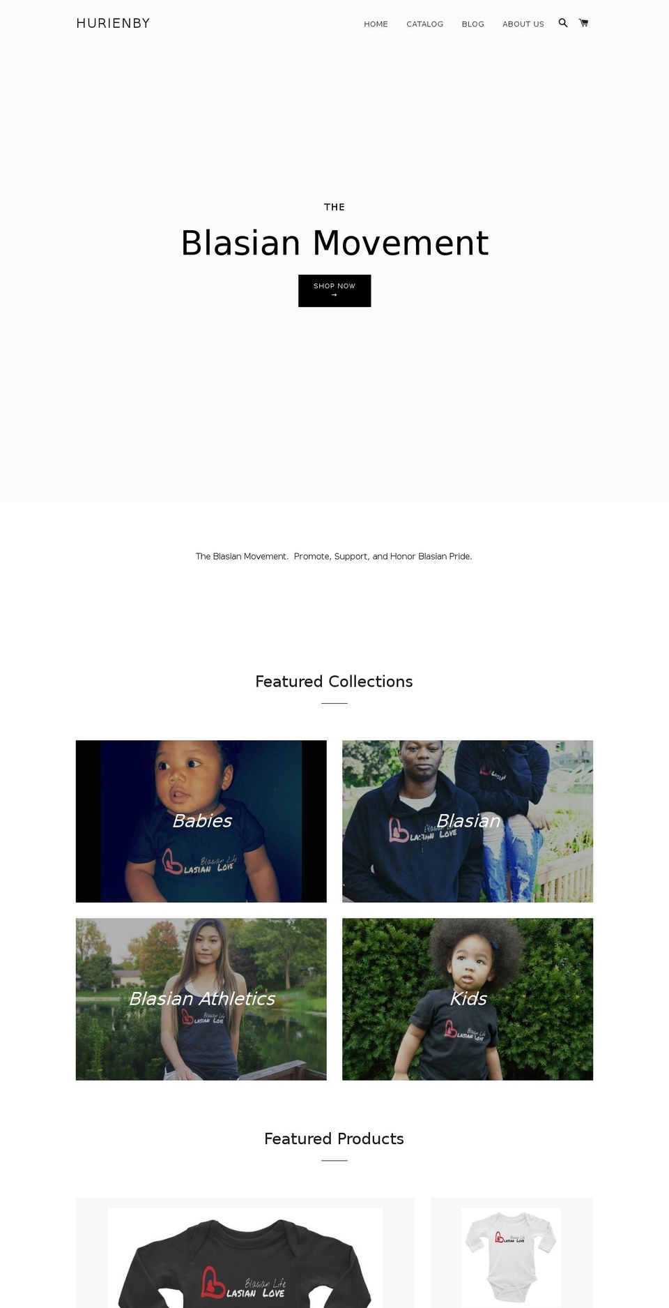 hurienby.com shopify website screenshot
