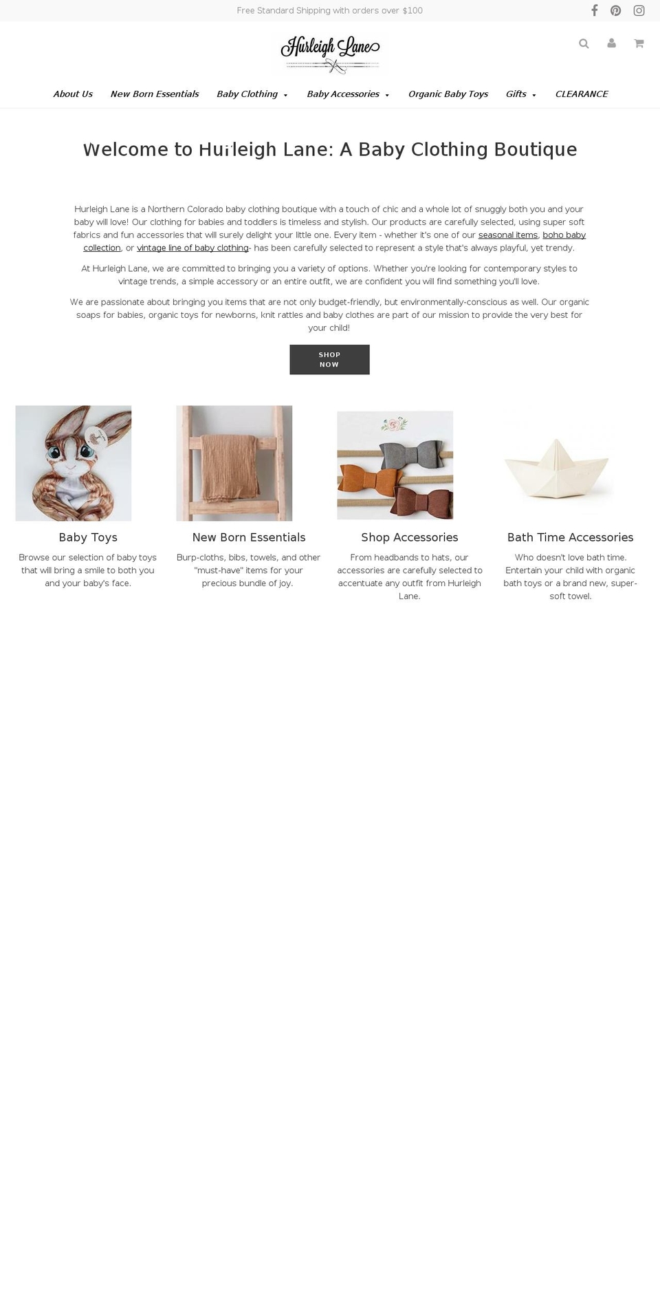 hurleighlane.com — Shopify storefront screenshot