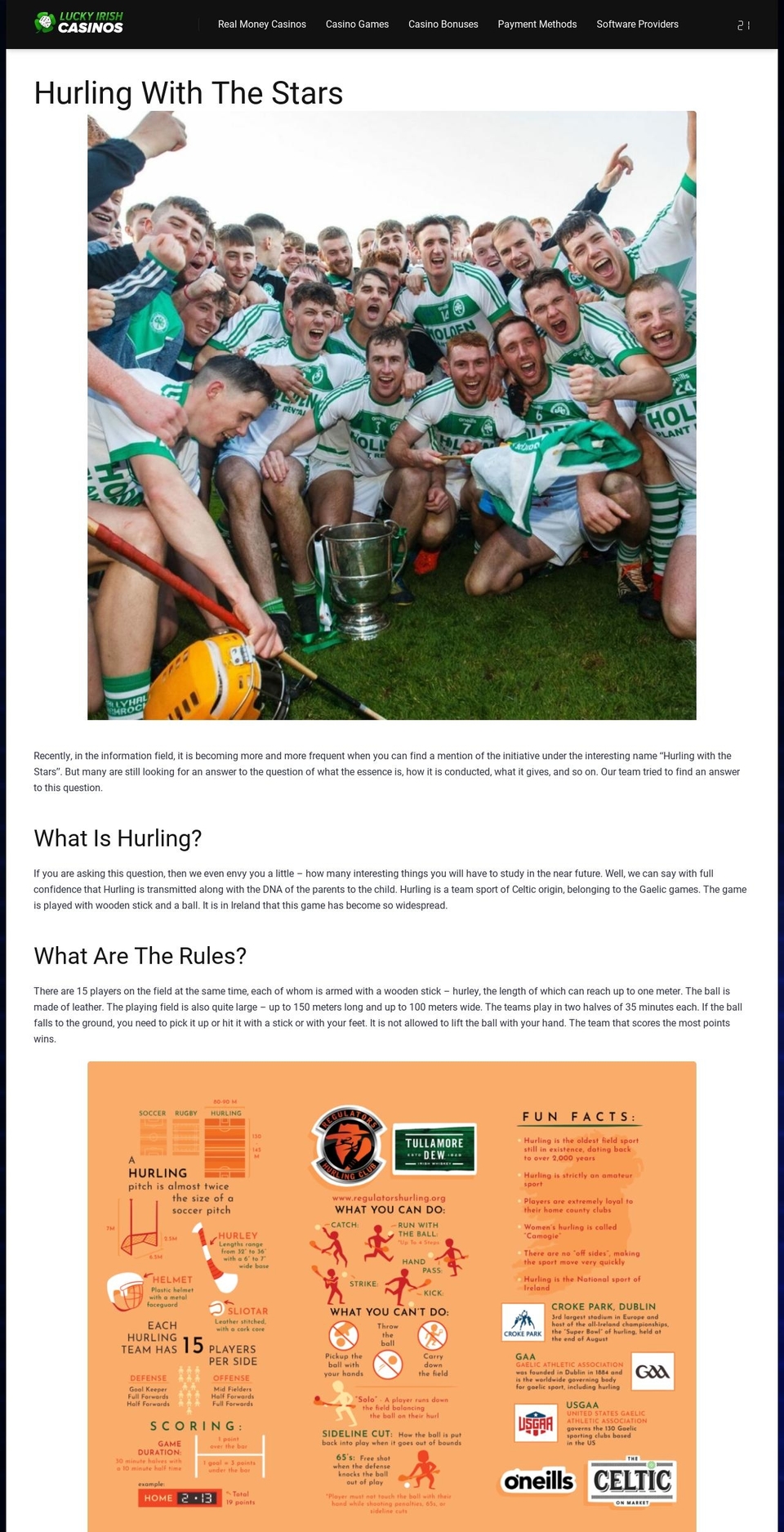 hurlingwiththestars.com — Shopify storefront screenshot