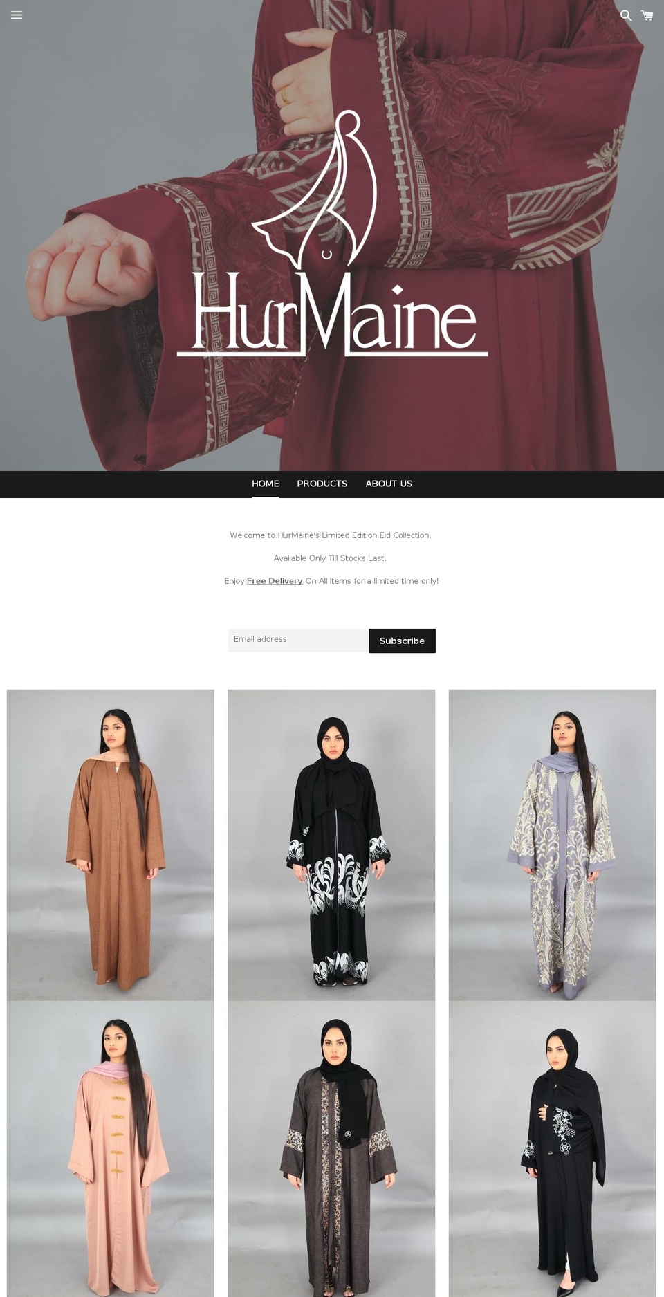 hurmaine.com — Shopify storefront screenshot