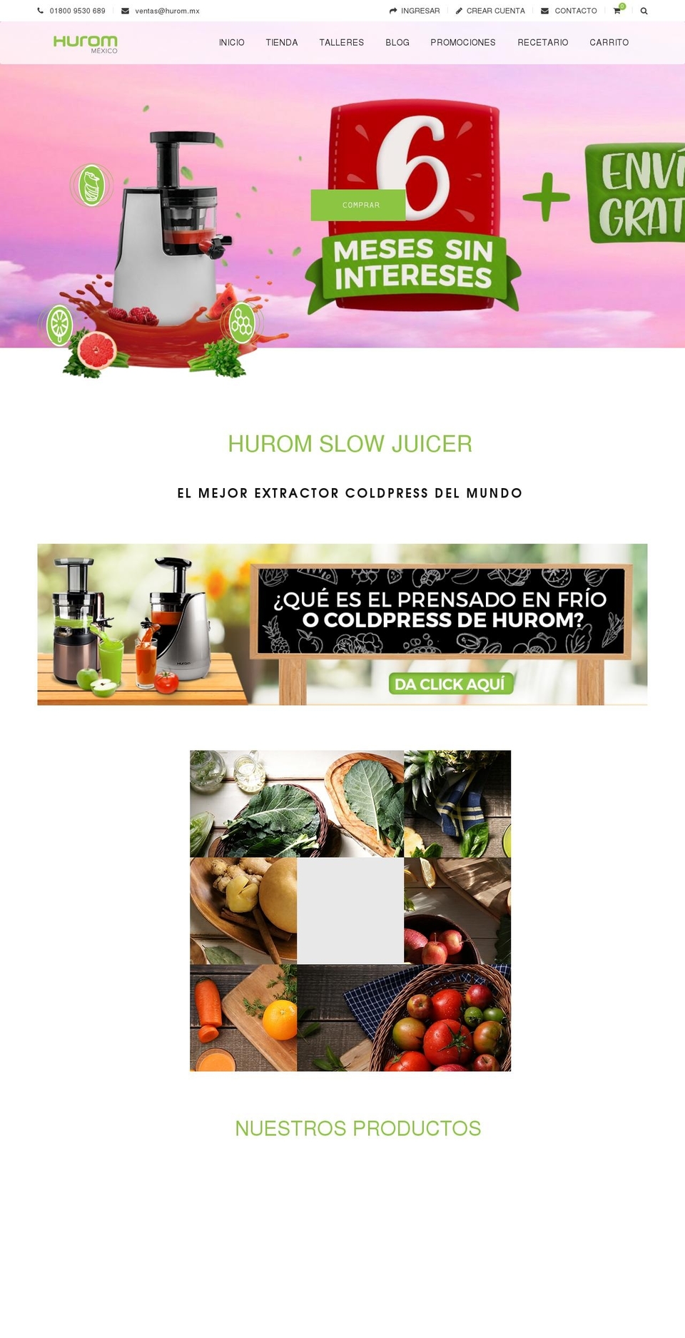 hurom.com.mx shopify website screenshot