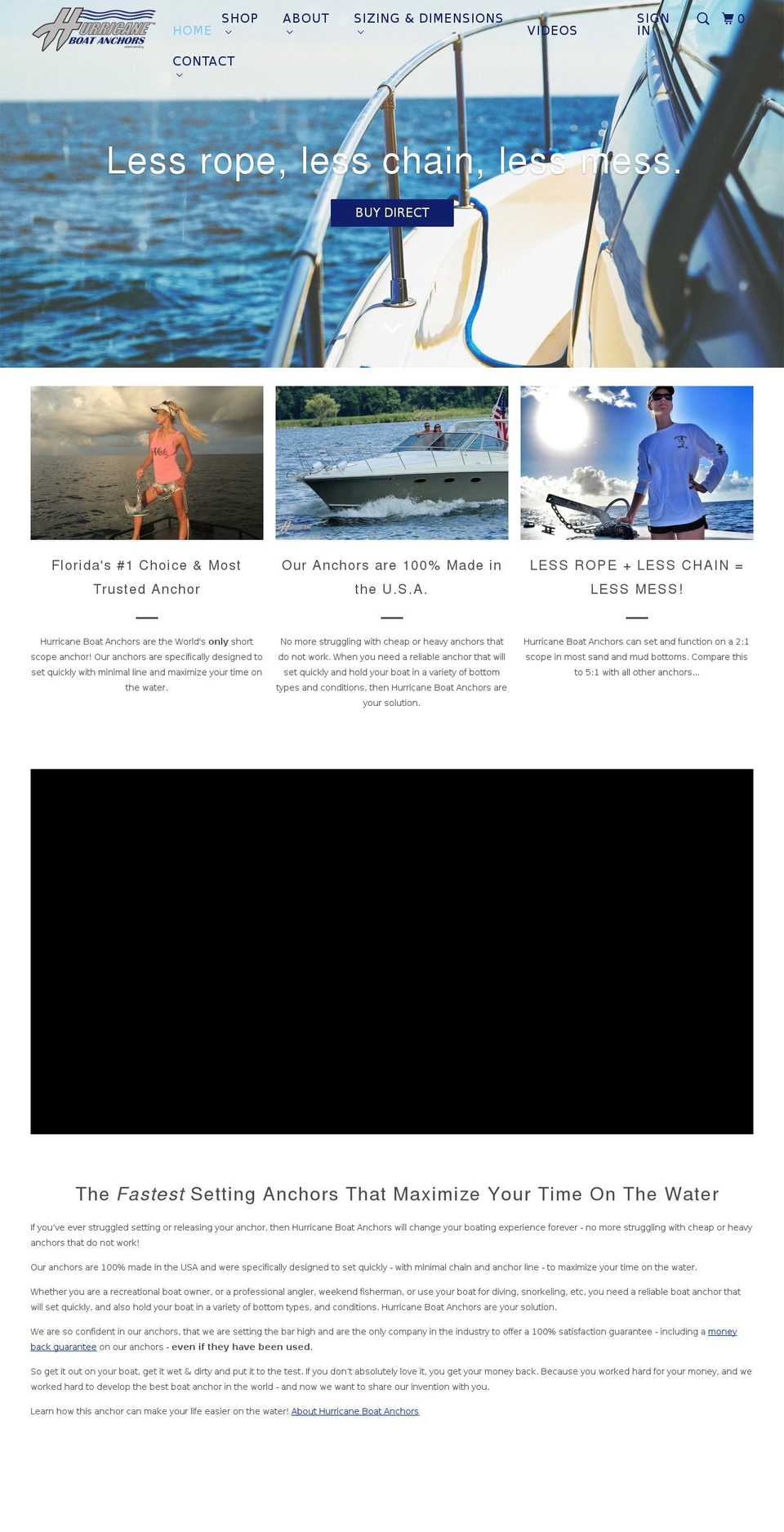 hurricaneboatanchor.com — Shopify storefront screenshot