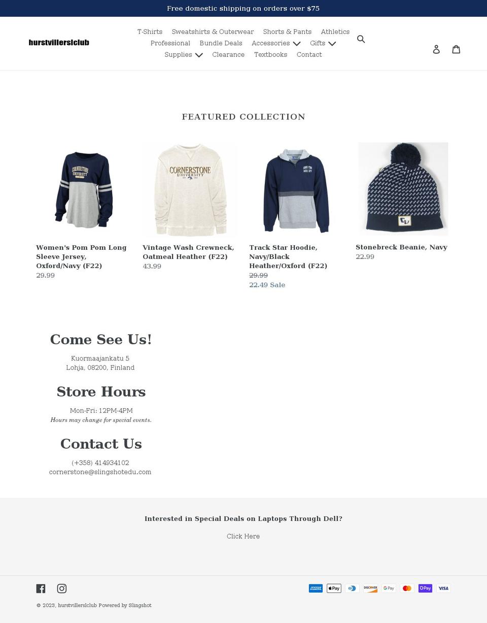 hurstvillerslclub.com shopify website screenshot