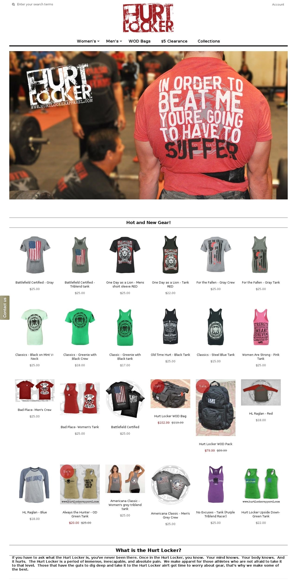 hurtlockerapparel.net shopify website screenshot