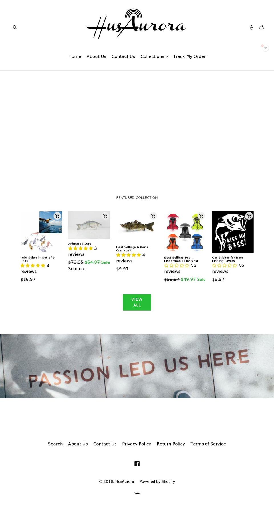 husaurora.com — Shopify storefront screenshot