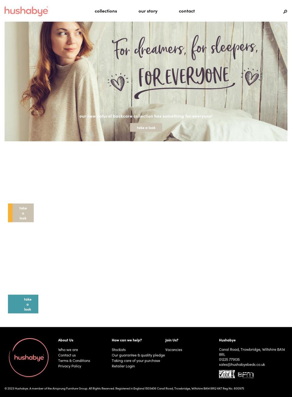 Hush Sleep Shopify theme site example hush-beds.uk